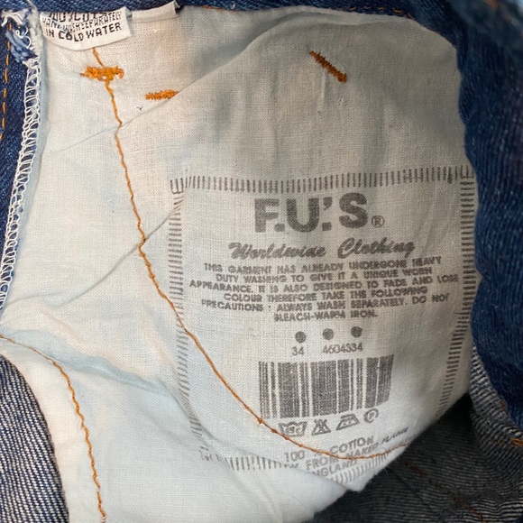 LFu's Fu's HighWaisted Blue Jean Skirt With Front & Back Pockets Size M - Picture 11 of 13